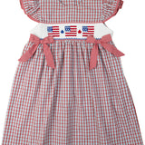 Flags Smocked Checked Dress