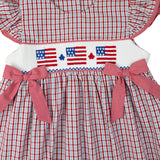 Flags Smocked Checked Dress