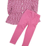 Pink Ditsy Floral Knit Legging Set