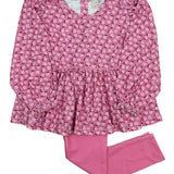 Pink Ditsy Floral Knit Legging Set