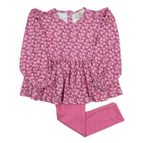 Pink Ditsy Floral Knit Legging Set