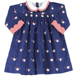 Embroidered Santa Navy Dress