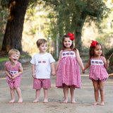 Flags Smocked Red Gingham Dress