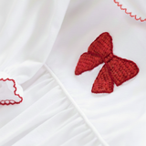 Garnet Bow Hand Crocheted Knit Layette