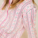 Ghost Stripe with Silver Lurex Pajama Set