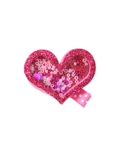 Glitter Heart Shaker Hair Clip