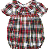 Highland Holiday Plaid Smocked Bubble