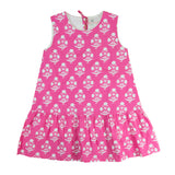 Pink Floral Block Print Dress