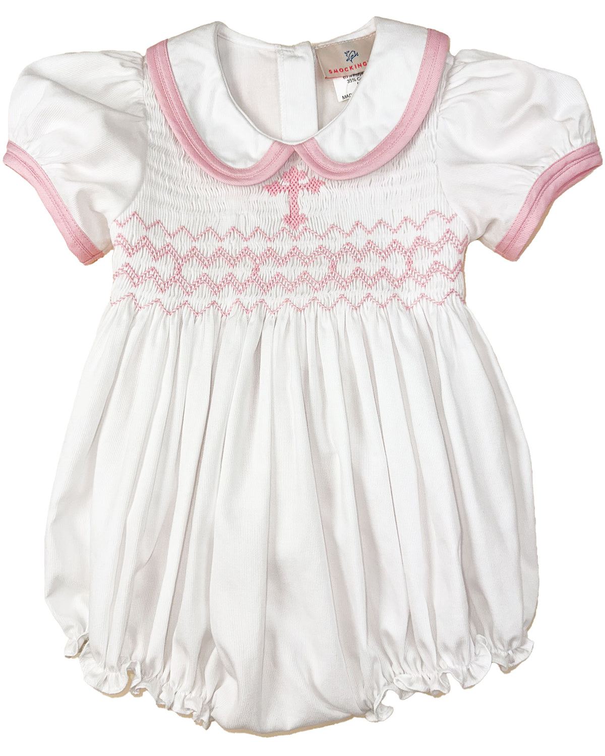 Pink Cross Smocked Bubble