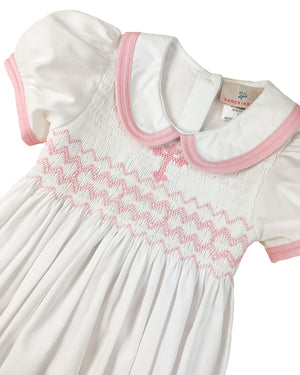 Pink Cross Smocked Bubble