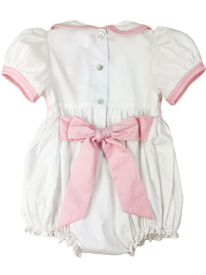 Pink Cross Smocked Bubble