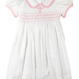 Pink Cross Smocked Dress