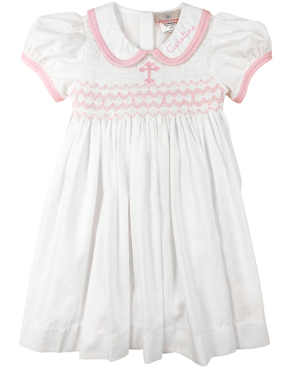 Pink Cross Smocked Dress