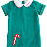 Candy Cane Applique Corduroy Shortall