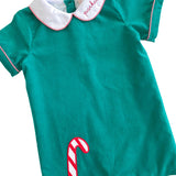Candy Cane Applique Corduroy Shortall