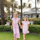 Pink Tiered Tilda Ladies Dress with Sash