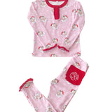 Vintage Santa Pink Knit Pajama Set