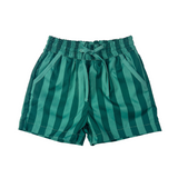 Dockside Green Striped Swim Trunks