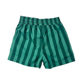 Dockside Green Striped Swim Trunks