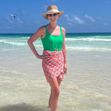 Pink and Green Shell Print Ladies Sarong