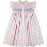 Blushing Blossom Smocked Angel Sleeve Dress