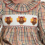 Turkey Smocked Orchard Plaid Bubble