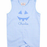 Jack-O-Lantern Applique Gingham Shortall