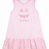 Jack-O-Lantern Applique Gingham Jumper