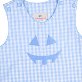 Jack-O-Lantern Applique Gingham Shortall