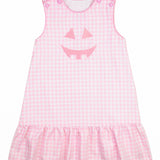 Jack-O-Lantern Applique Gingham Jumper