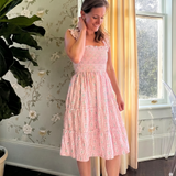Pink Floral Frames Ladies Dress