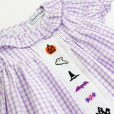 Halloween Fun Embroidered Windowpane Dress