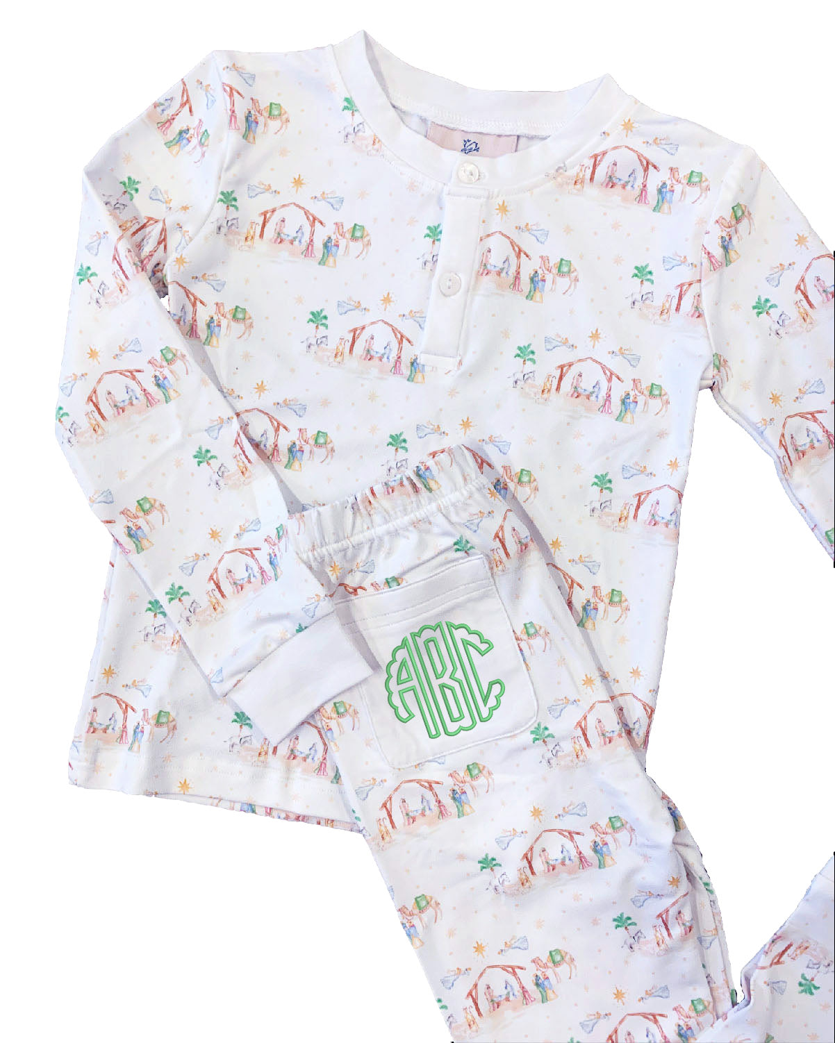 Nativity Print Pajama Set- FINAL SALE