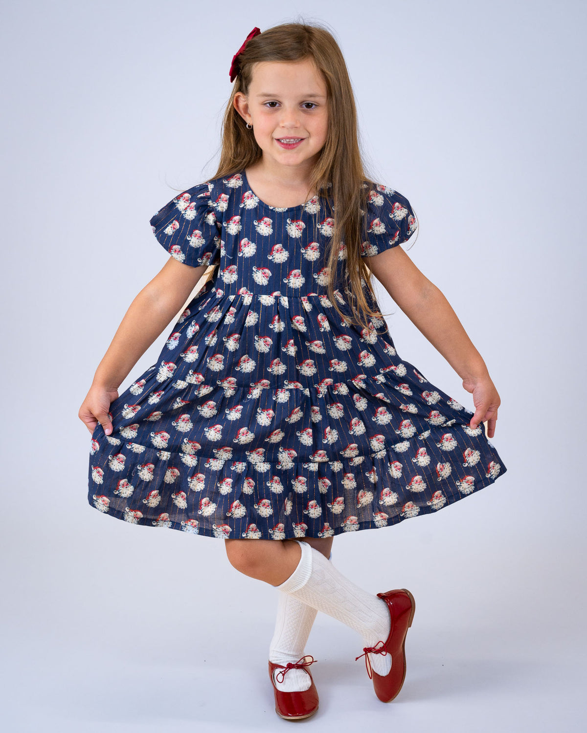 Vintage Santa Navy Twirl Dress