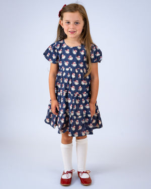 Vintage Santa Navy Twirl Dress