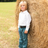 Navy Tartan Plaid Pants