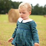 Navy Tartan Plaid Boy Bubble