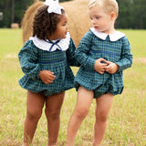 Navy Tartan Plaid Boy Bubble