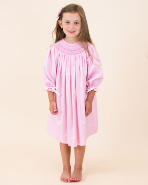 Baby Pink Smocked Bishop Dress