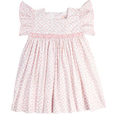 Pink Scalloped Flowers Smocked Dress