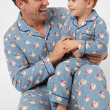 Navy Striped Vintage Santa Mens Pajama Set