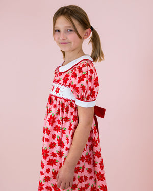 Poinsettia Smocked Dress