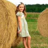 Pumpkin Smocked Plaid Dress