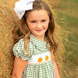Pumpkin Smocked Plaid Dress
