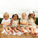 Pumpkin Smocked Plaid Shorts Set