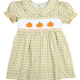 Pumpkin Smocked Plaid Dress