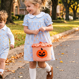 Pumpkin Harvest Gingham Dress