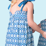 Blue Ikat Sun Dress
