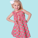 Pink and Green Shell Print Girls Dress