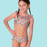 Pink and Green Shell Print Bikini